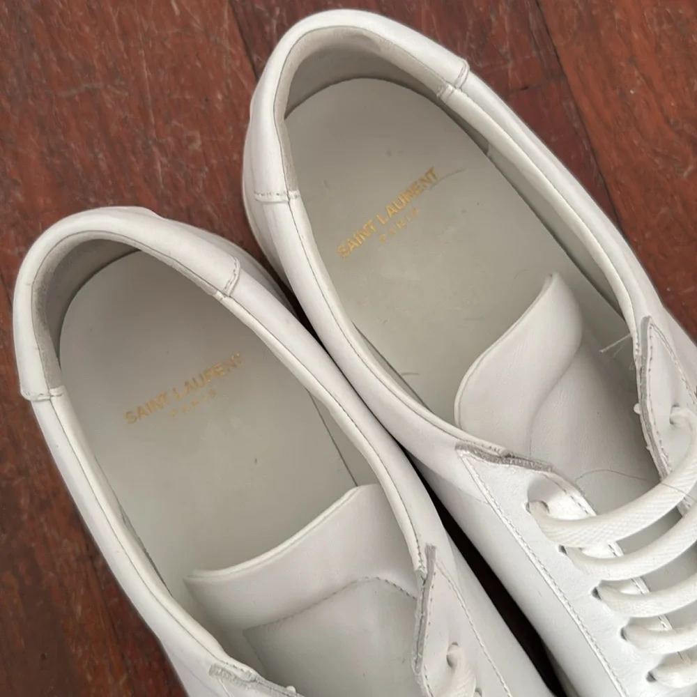 Saint Laurent Andy Lace-Up Sneakers EU 44.5 / White - Picture 8 of 9